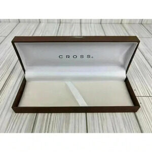 CROSS Pen Box Classic Century Brown Snap Close Case White Lined - BOX ONLY